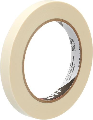 3M 101+ Value Masking Tape, 0.50 Inch x 60 Yards, Tan