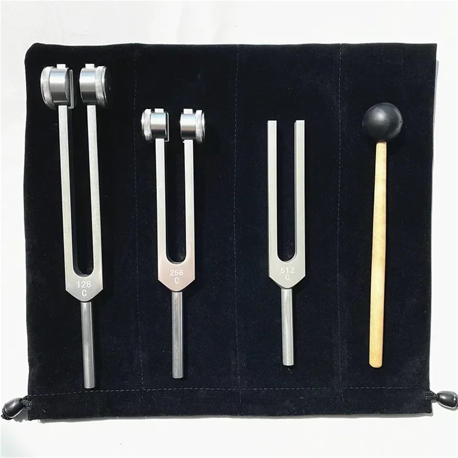 3PCS Diapason Set 128 256 512 Hz Yoga Diapason Meditazione Gruppo di Alluminio Lenitivo Rilassante Percussioni Musicali per Yoga(Golden)