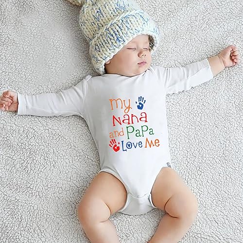 My Nana And Papa Love Me Baby Bodysuit Long Sleeve Baby Boy Romper Newborn Outfit3