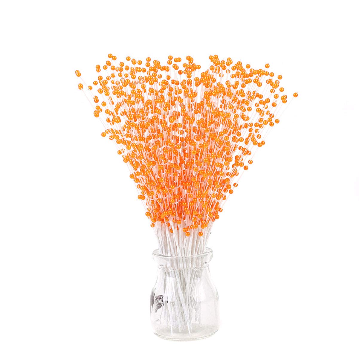 Tiges de perles imitation perles ABS orange rouge 4 mm pour décoration table de mariage bouquet