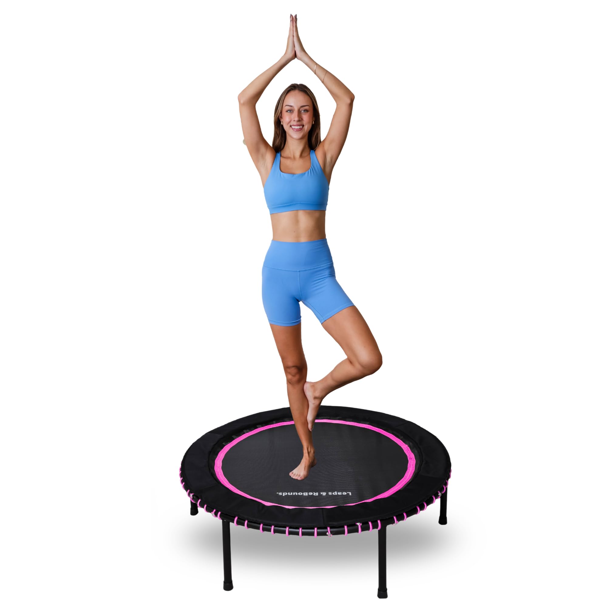 Leaps & ReBounds Rebounder - Fitness Trampoline - Full-Size Protective Mat - Minimal Joint Impact - High-Calorie Burn - Improve Cardio, Balance, and Physical Strength