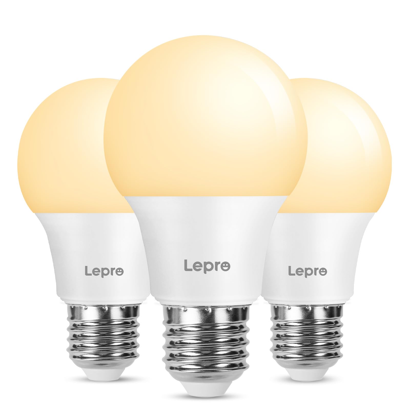 Lepro Bombilla LED E27, Luz Cálida 2700K 8.5W, 806lm, Equivalente a Bombilla 60 W Convencional, Ángulo del Haz 180°, Ahorro de Energía, Casquillo Gordo No Regulable Pack de 3