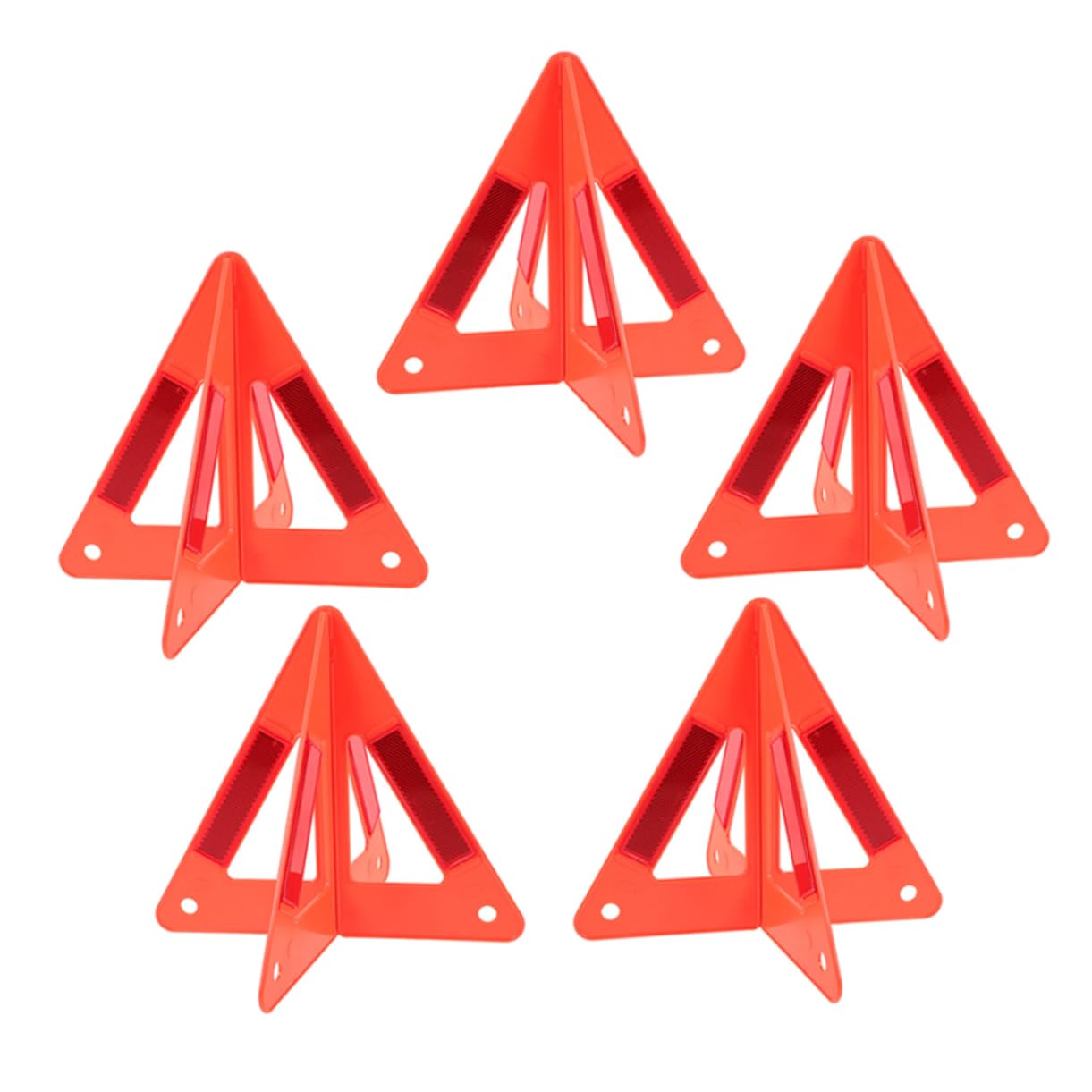 Cabilock 5pezzi Triangolo di Segnalazione per Auto Riflettente Triangolo di Emergenza per Veicoli Accessorio di Sicurezza Stradale Pieghevole Segnale di Avvertimento per Guida Notturna e Co