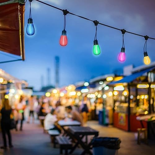 Miniatura 8 de Paquete de 15 bombillas LED S14 de 2 W, bombillas de repuesto de Navidad moradas para exteriores, bombillas LED Edison moradas, base E26, bombilla