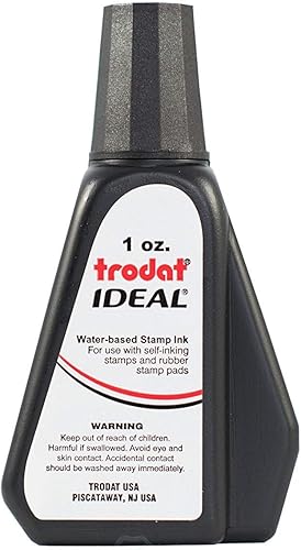 Trodat 45173 Tinta de repuesto ideal prémium para uso con la mayoría de almohadillas autoentintadas y sellos de goma, 1 oz, color negro