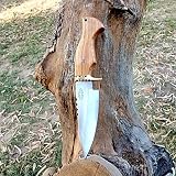 Handmade 420C Stainless Steel 10 inch Olive Wooden Handel Fixed Blade Hunting Bowie Knife Best for O
