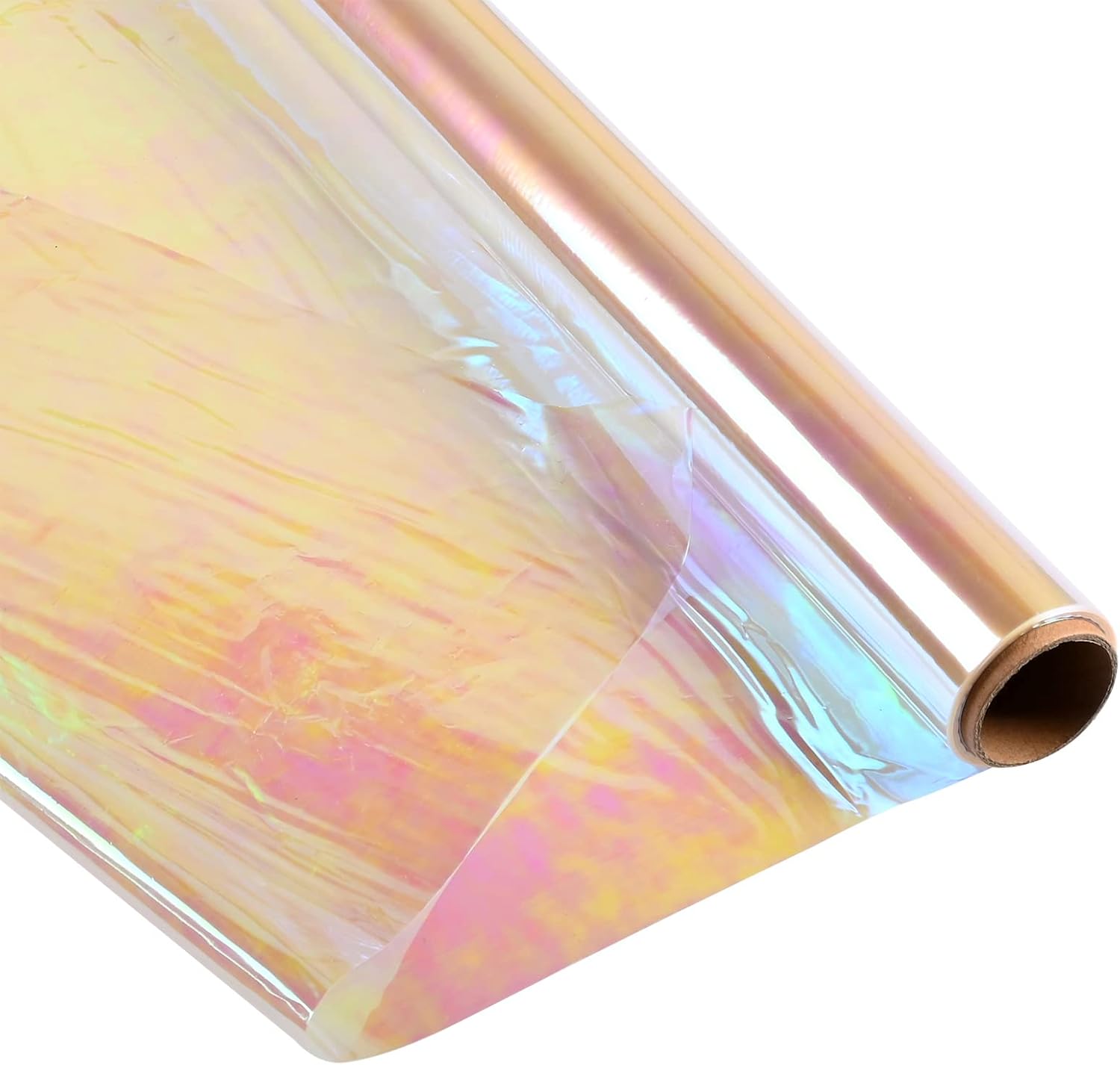 Giiffu Iridescent Film Cellophane Wrap Roll 34''x 50Ft, Iridescent