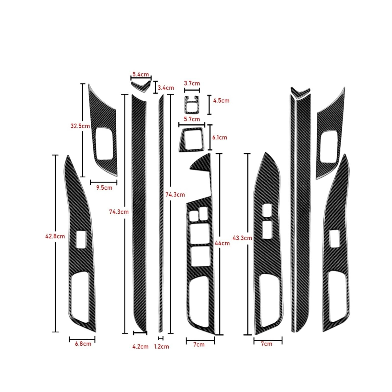 Fit For M-I-T-S-U-B-I-S-H-I Lancer 2008 2009 2010 2011 2012 2013 2014 2015 Car Door Window Switch Panel Trim Sticker Real Soft Carbon Fiber(Car Door Trim A)