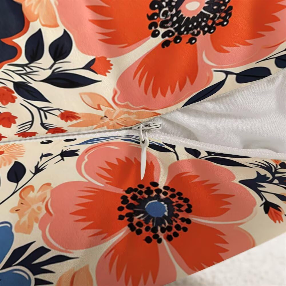 Federe Cuscini Divano 60x60 cm Federe Morbido Copricuscini Primavera in Velluto, 2 Pezzi Copri Cuscini per Divano Moderno Quadrati Decorativi Federa Cuscino Fiori per Camera da Letto Soggiorno (IU53)