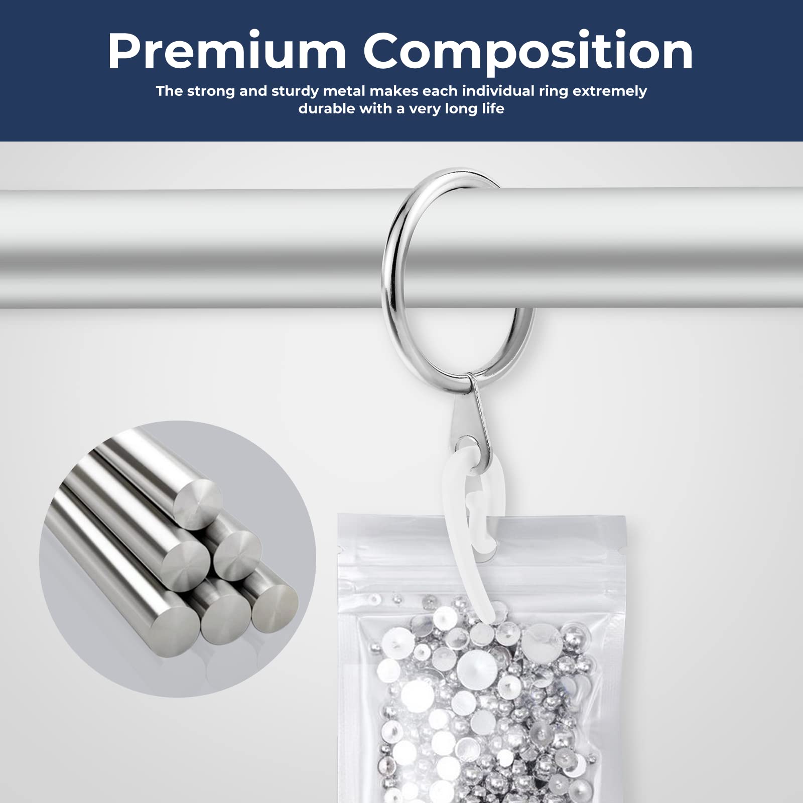 Paquete De 24 Anillos De Cortina De Metal, Ojales De 30 Mm De Diámetro