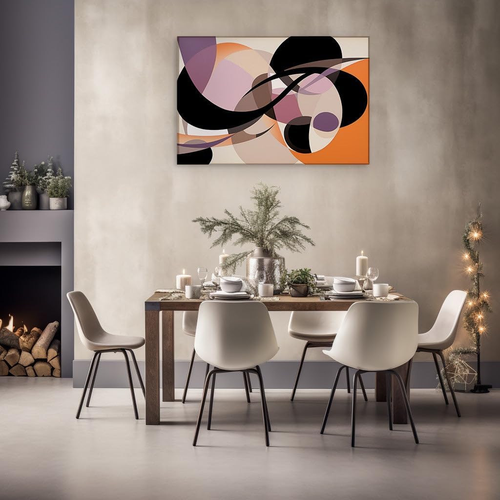 Canvas for Living room. Unleashing Energy in Geometry: A Dance of Shapes and Hues, 27 x 18 inch Canvas Wall Art - Contemporary Masterpieces - Modern Home Decor