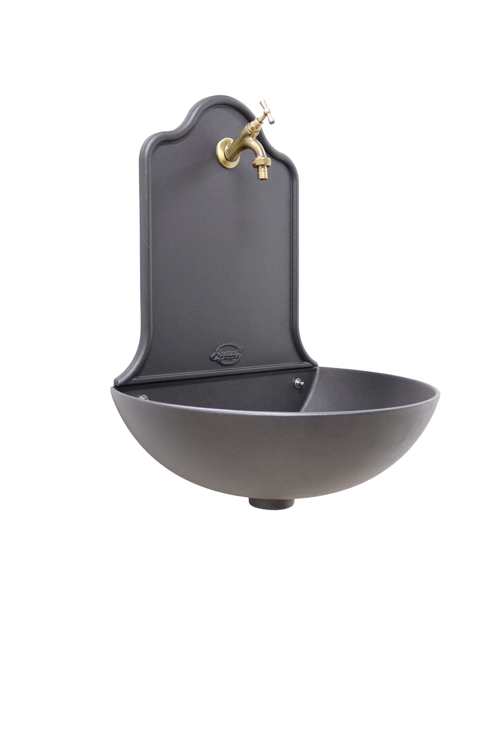 Fonderia Bongiovanni Wandbrunnen, Modell Valencia, für Haus und Garten, mit Wasserhahn aus Messing, Finish nach Wahl (brüniert)