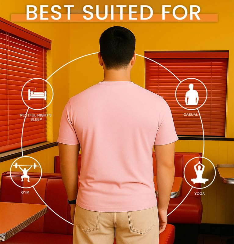 Image of Sleepynuts Men's Regular Fit Round Neck Half Sleeves Solid Casual Wear T-Shirt