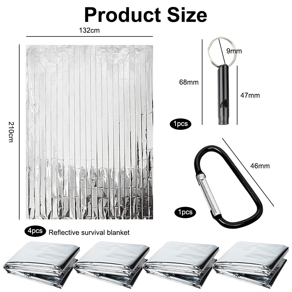 Couverture De Survie Bavooty - 6 Pièces Or/Argent - 160x210cm - Réutilisable Et Imperméable - Pour Camping Et Urgences