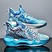 Bacury Women Men Basketball Shoes Colorful Fashion Sneakers Painting Running Fluorescence Shoe Blue Size 6