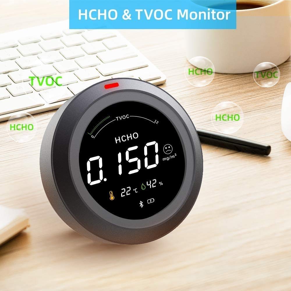 Termómetro Digital e higrómetro Monitor de Calidad de Aire Monitor Monitor de Temperatura del Monitor de la Temperatura de la Humedad con el Icono del Nivel de Confort y la batería Recargable.