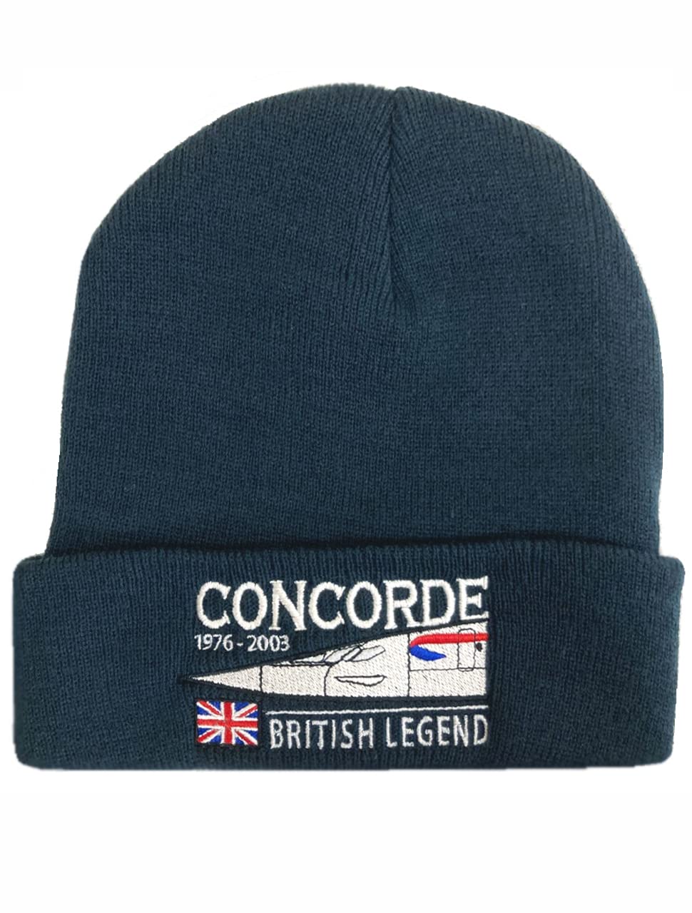 The Wooden Model Company Ltd Men's Blue Aérospatiale Bac Concorde Supersonic Passenger Aircraft Embroidered Acrylic Beanie