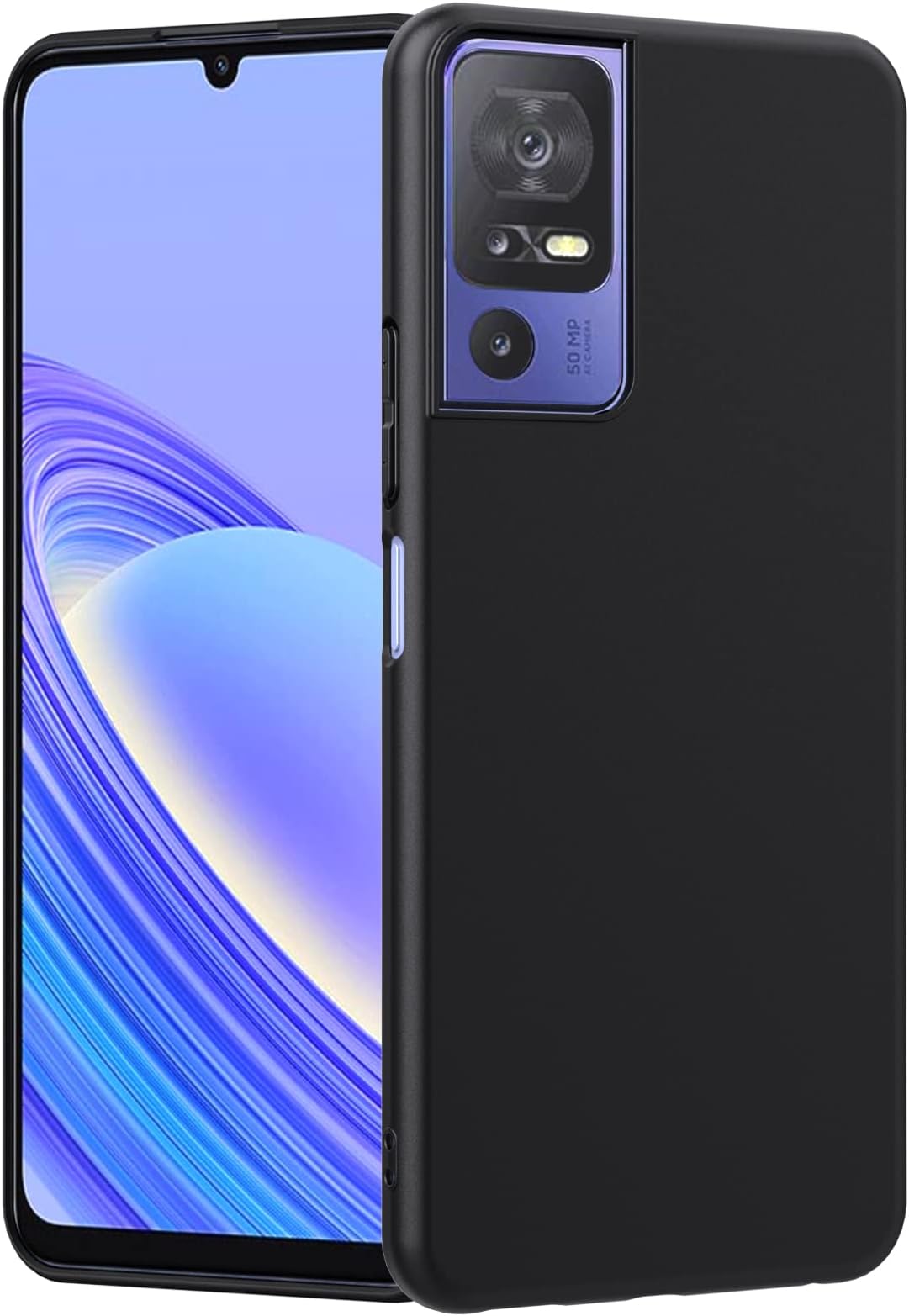 AOKUMA Case Compatible with TCL 40 SE - Soft Black TPU Case Slim Phone Cover [Anti-Scratch][Anti-Fingerprint][Drop Protection]