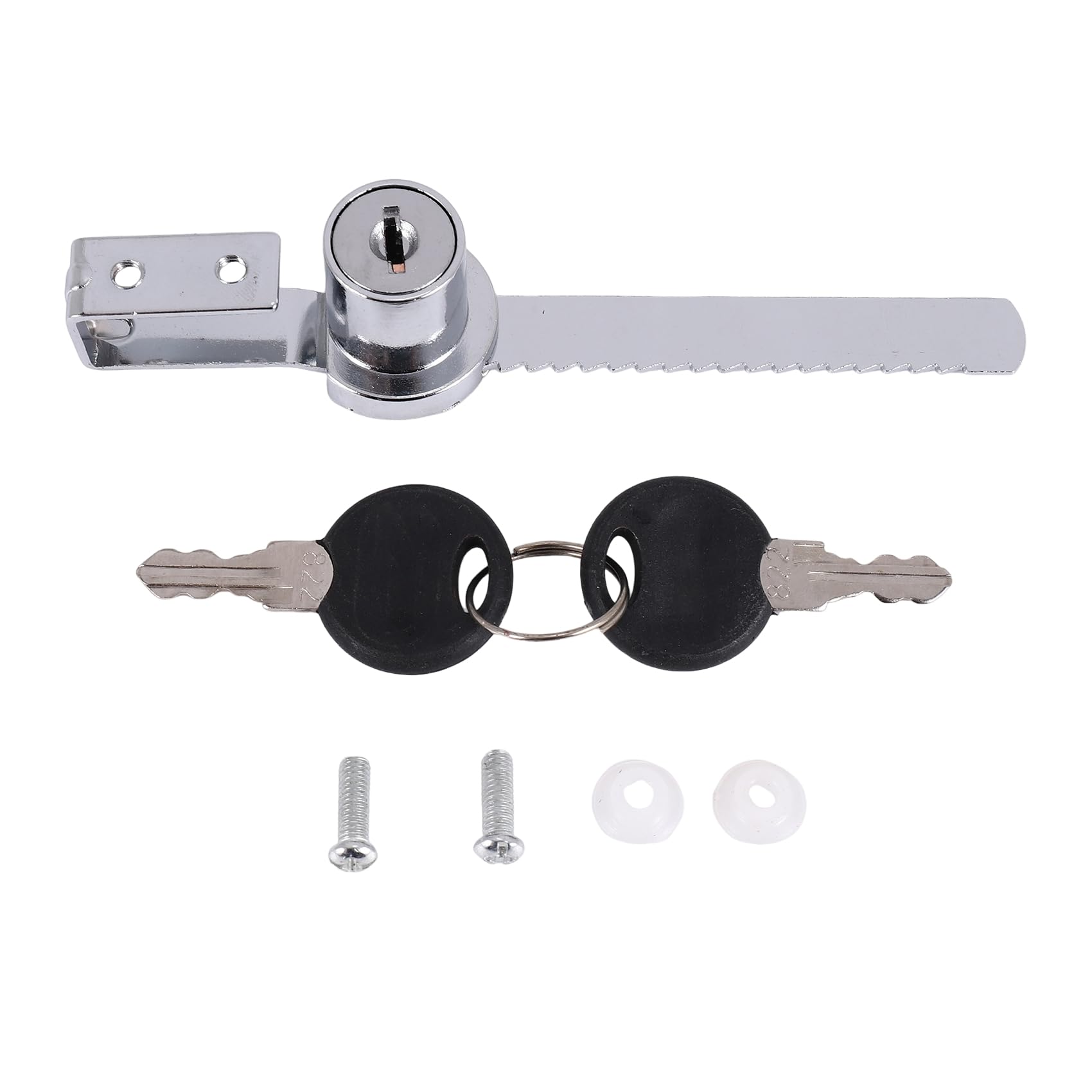 Zicojia Display Case Lock Sliding Glass Door Ratchet Lock Security Glass Cabinet Lock with 2 Keys