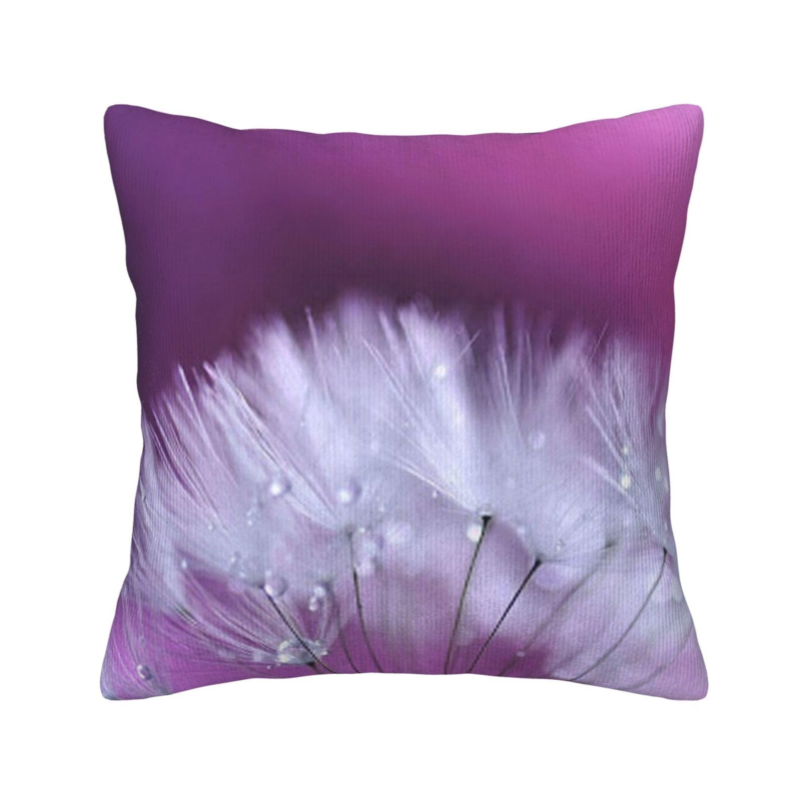 Taies d'oreiller velours côtelé violet pissenlit au toucher doux