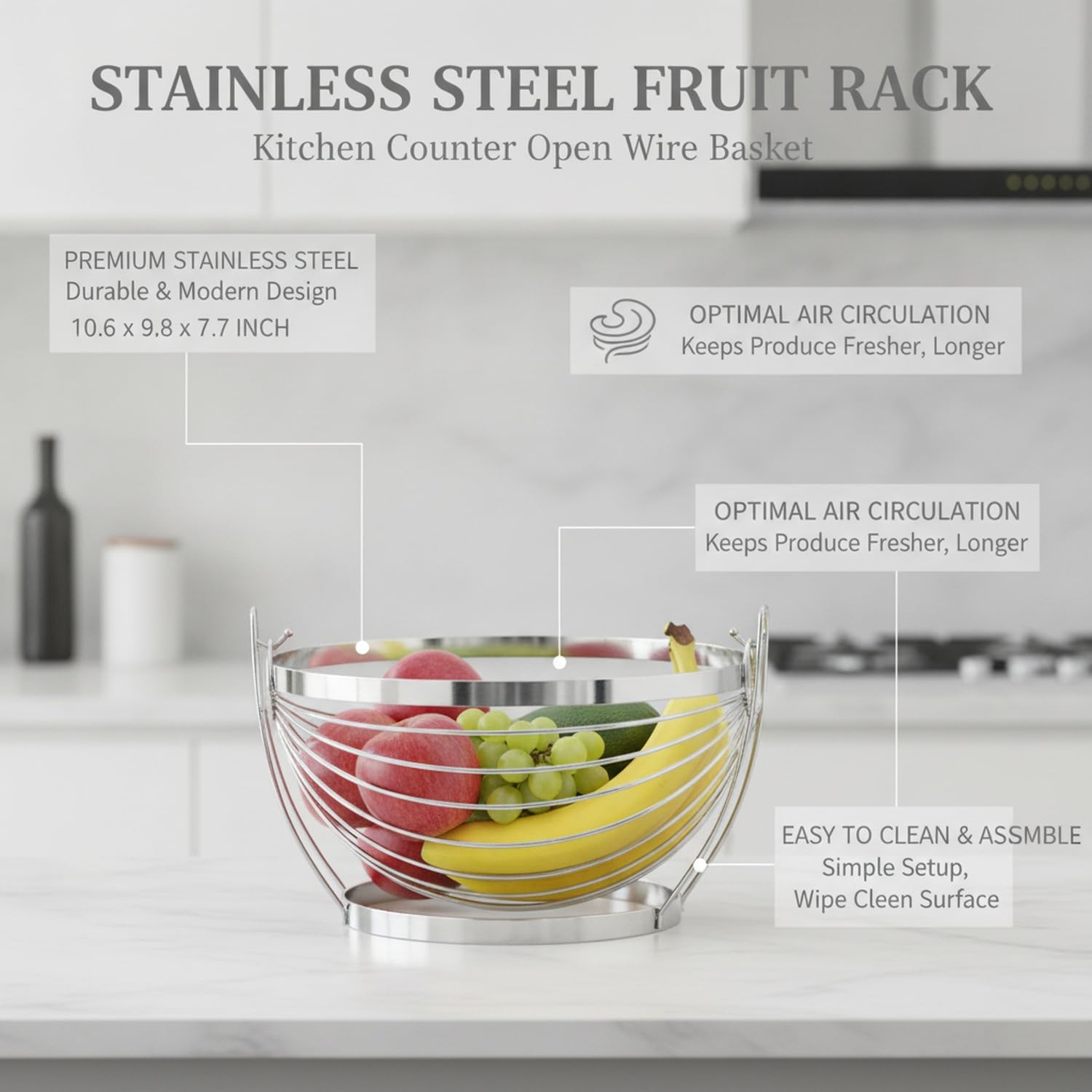 Fruttiera in Acciaio Inox, 1 PC