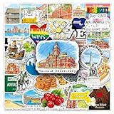 【 Wide Applications】 -- These Massachusetts theme stickers can be attached to laptop, suitcase, computer, skateboard, refrigerator, wardrobe, wall, guitar, car, motorcycle, bike, etc. 50 different patterns to satisfy your decorating wish. High Qualit...