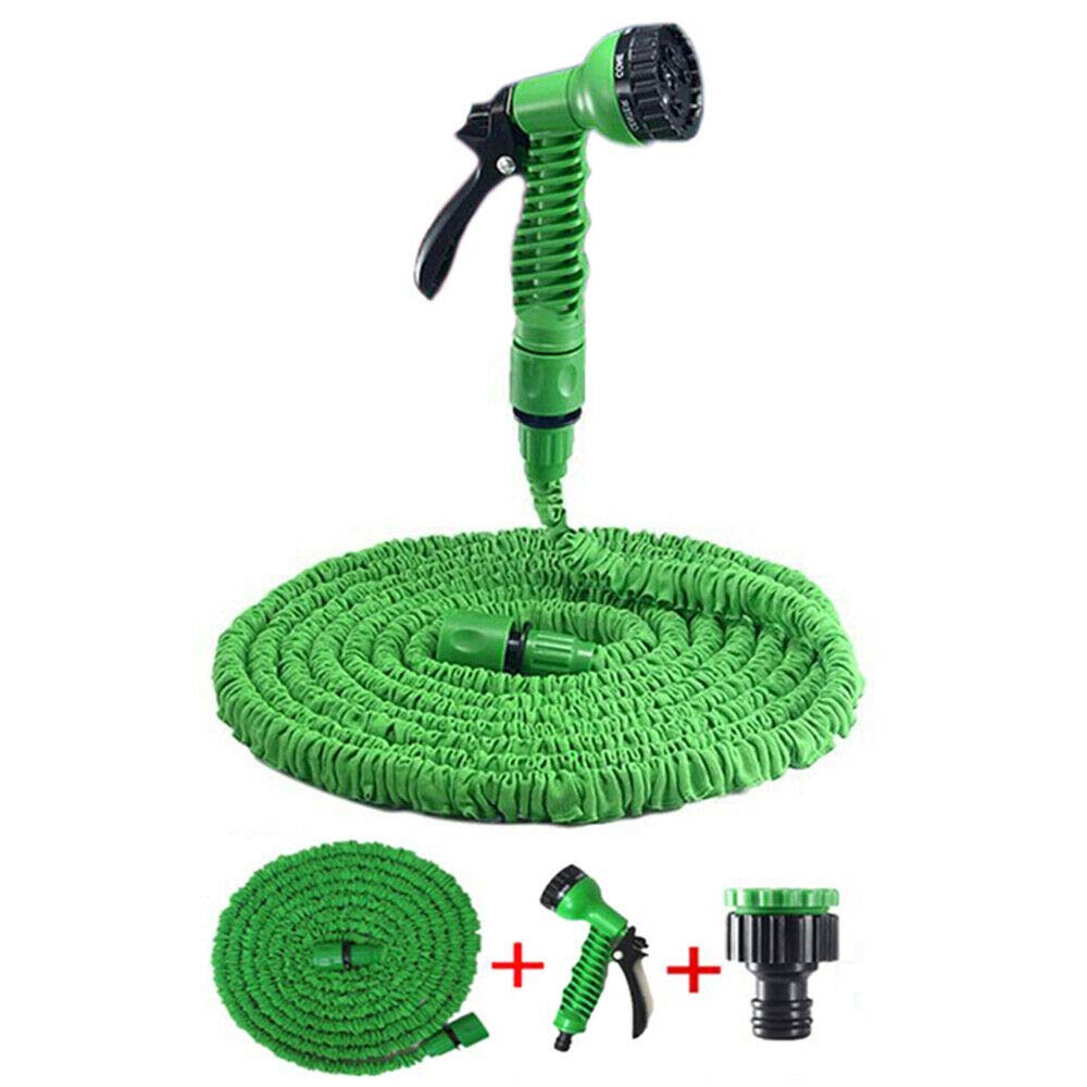 Signzworld 25ft - 200FT Expandable Garden Hose Pipe Spray Gun Watering Gun Plants Car Wash (75ft, Green)