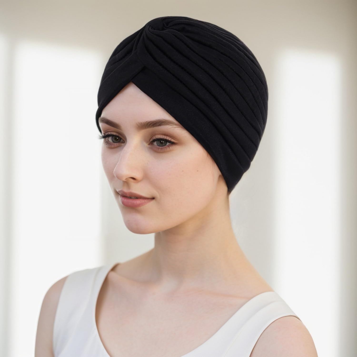 Voarge 4 szt. Turban kapelusz, damska bandana chemioterapia, miękka, dla kobiet z wypadaniem włosów