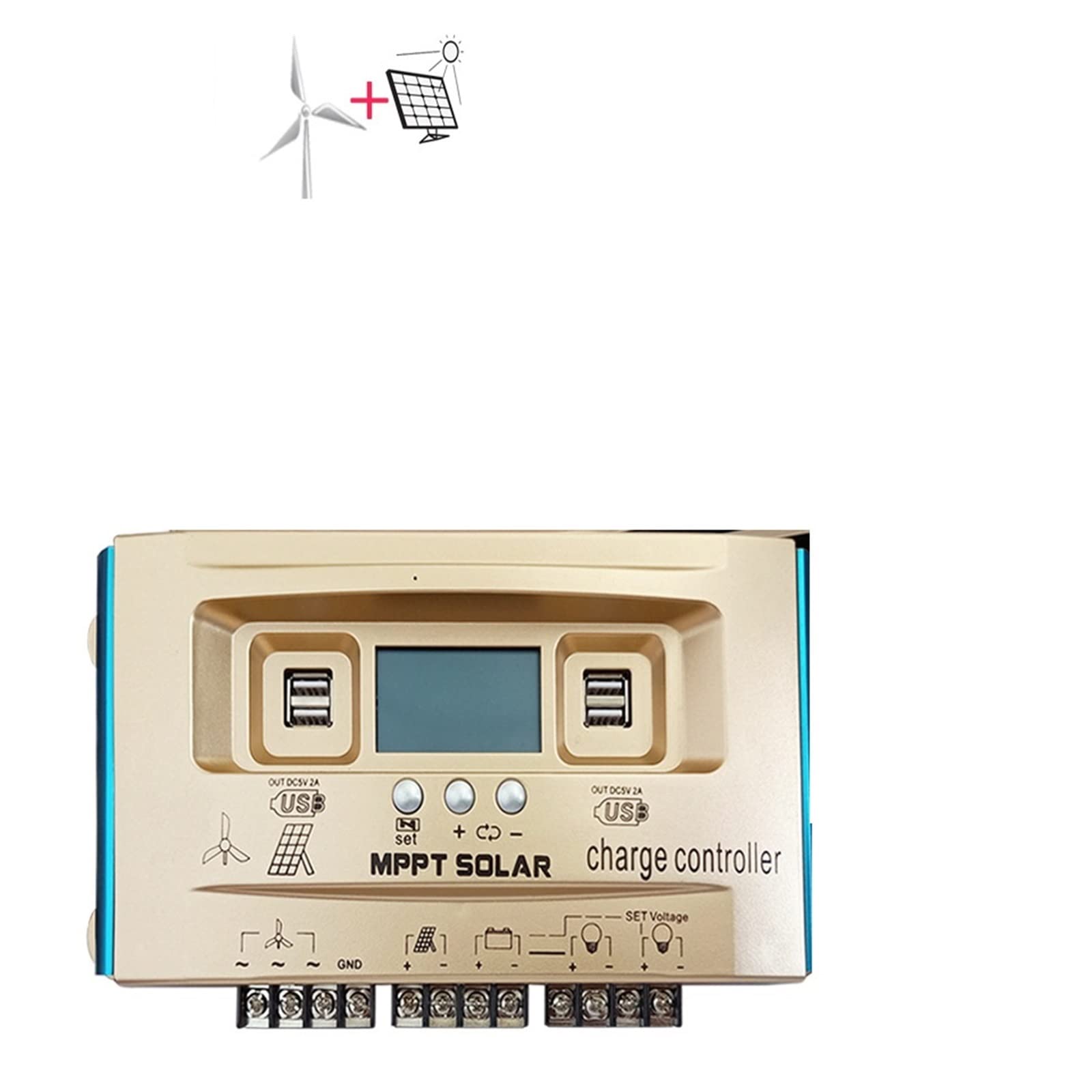 Internet De Las Cosas App Viento Y Solar Complementario MPPT Controlador Solar Plomo Litio 12V24V36V48V60V(12V/24V/36V/48V/60V 60A)