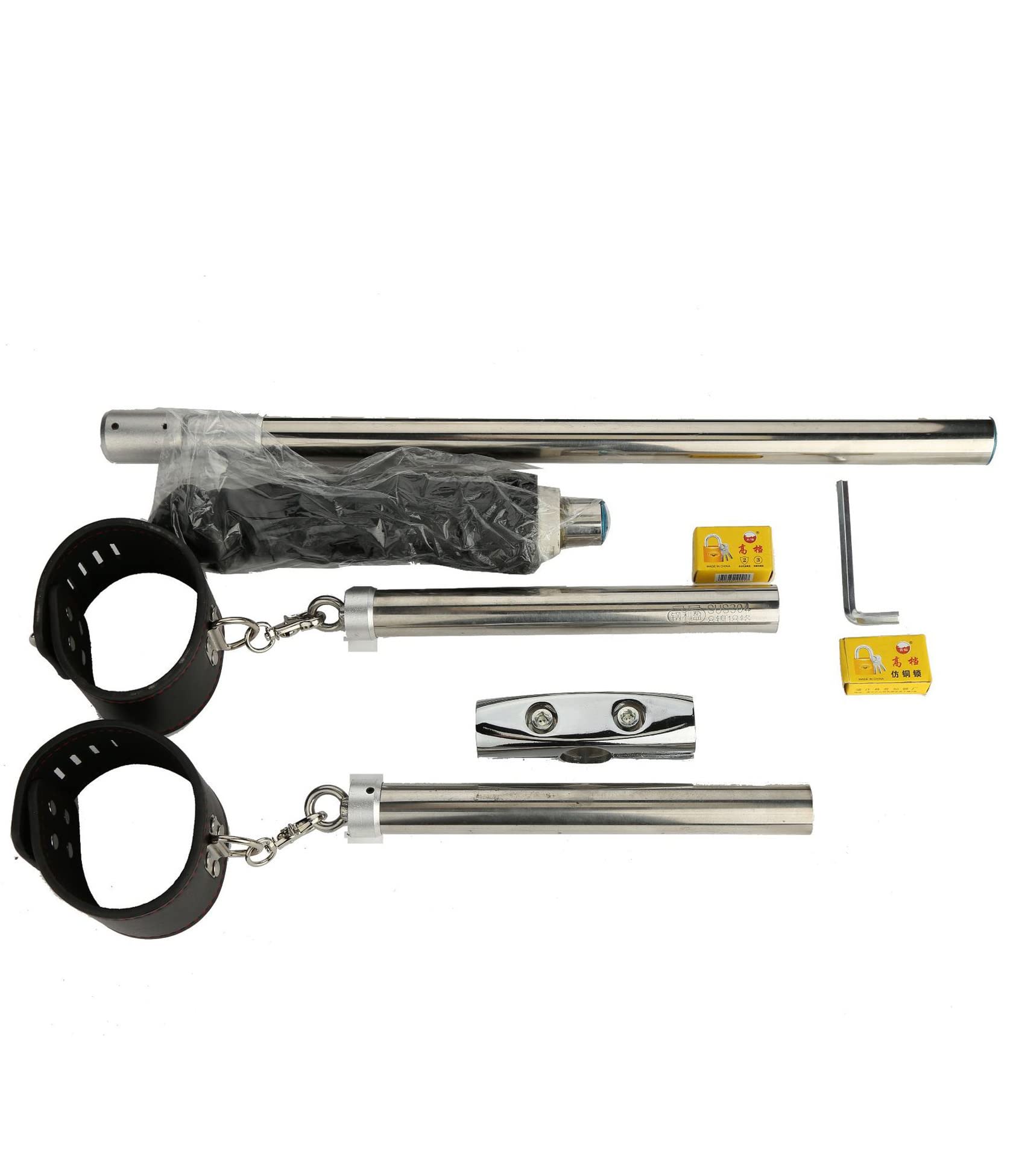 Spreizstange Edelstahl Mit Fußfesseln Und Dildo Fesseln Set Erotisches Bondage System Fickmaschine Verstellbarer Spreizer BDSM Sklave Fetisch Sexspielzeug For Paare