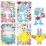 HOWAF 24 Sheet Easter DIY Craft Stickers to Make Your Own Easter Stickers for Kids Children Easter...