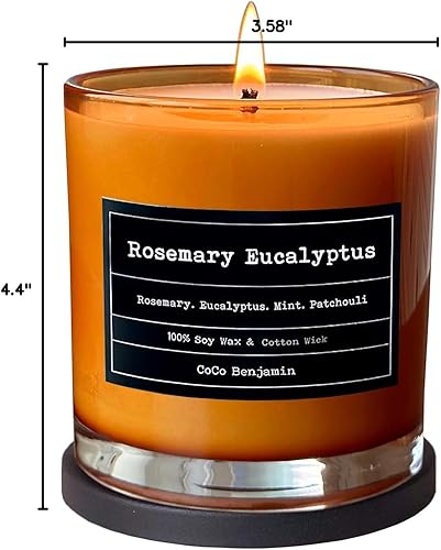 Miniatura 3 de Vela de Soja 100% Soja, Altamente Perfumada, Vertida a Mano (Romero Eucalipto)