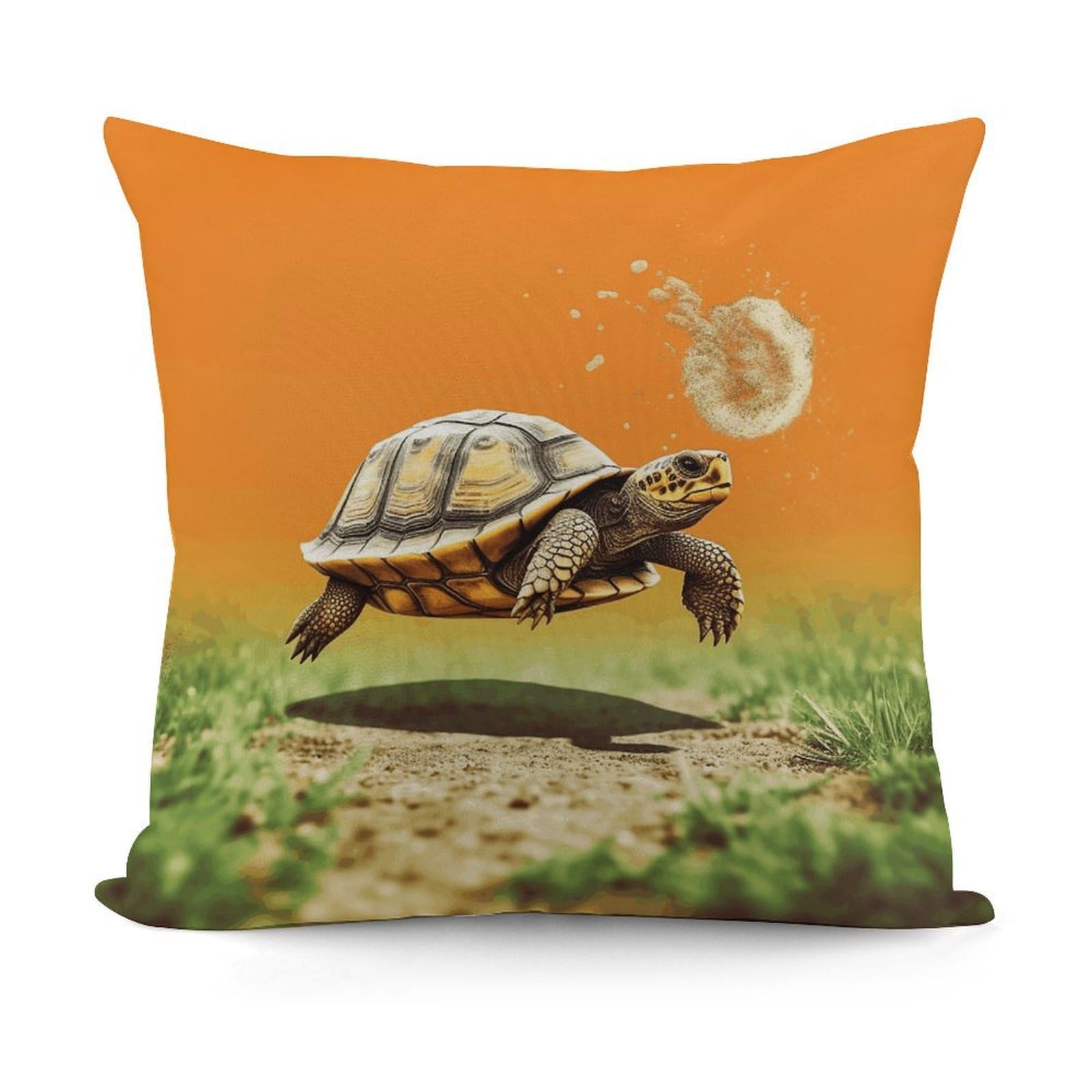JTREHY Tortoise Turtle Jumping Pillow Covers Decorative Throw Pillow Covers Soft Decor Couch Cushion Case Modern Square Pillow Cases Summer Pillow Cover for Sofa Living Room 18x18 in