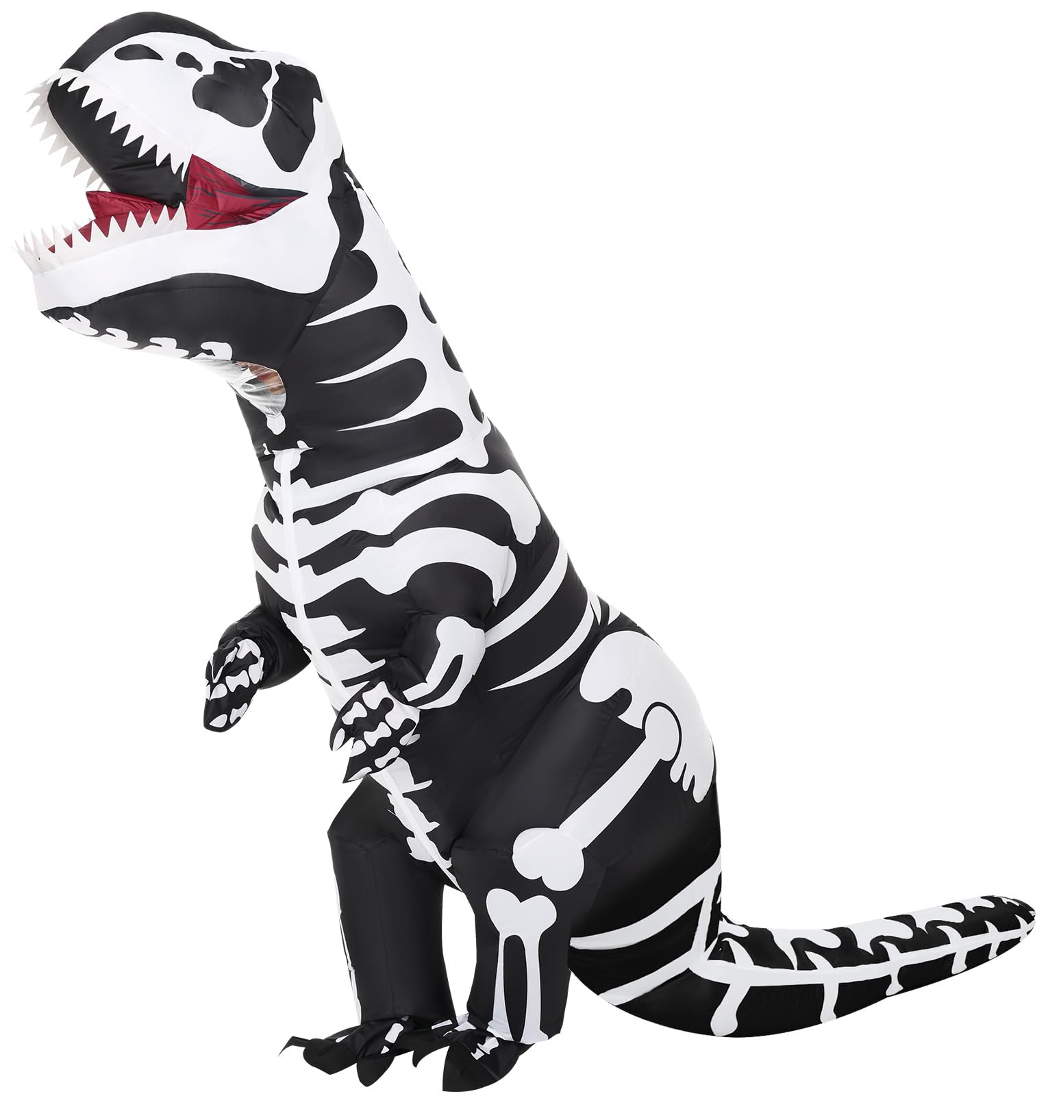 Poptrend Inflatable Skeleton Dinosaur Costume for Adult Kids, T-Rex Dinosaur Costumes Funny Halloween Blow Up Dino Costume Skeleton Party Cosplay Fancy Dress (Kids)