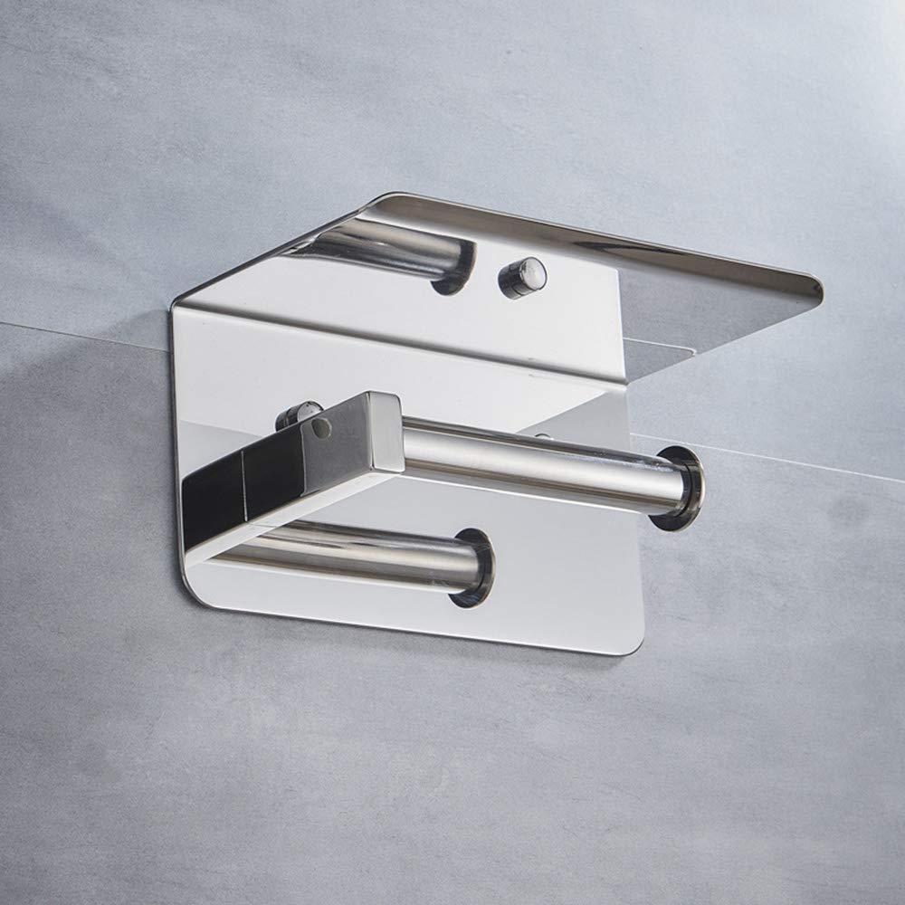 Portarrollos de Papel higiénico - Portarrollos de Papel higiénico con Estante Adhesivo sin taladrar o para baño