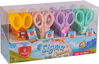 مقص للأطفال VS-0847 بتصميم أشكال كرتونية من فيرتكس، طرف معدني