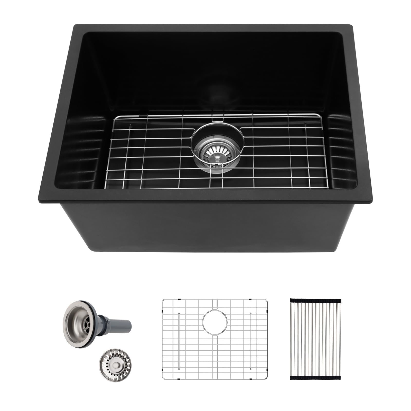 Snapklik.com : Couoko 24 X 18 Inch Black Undermount Laundry Sink ...