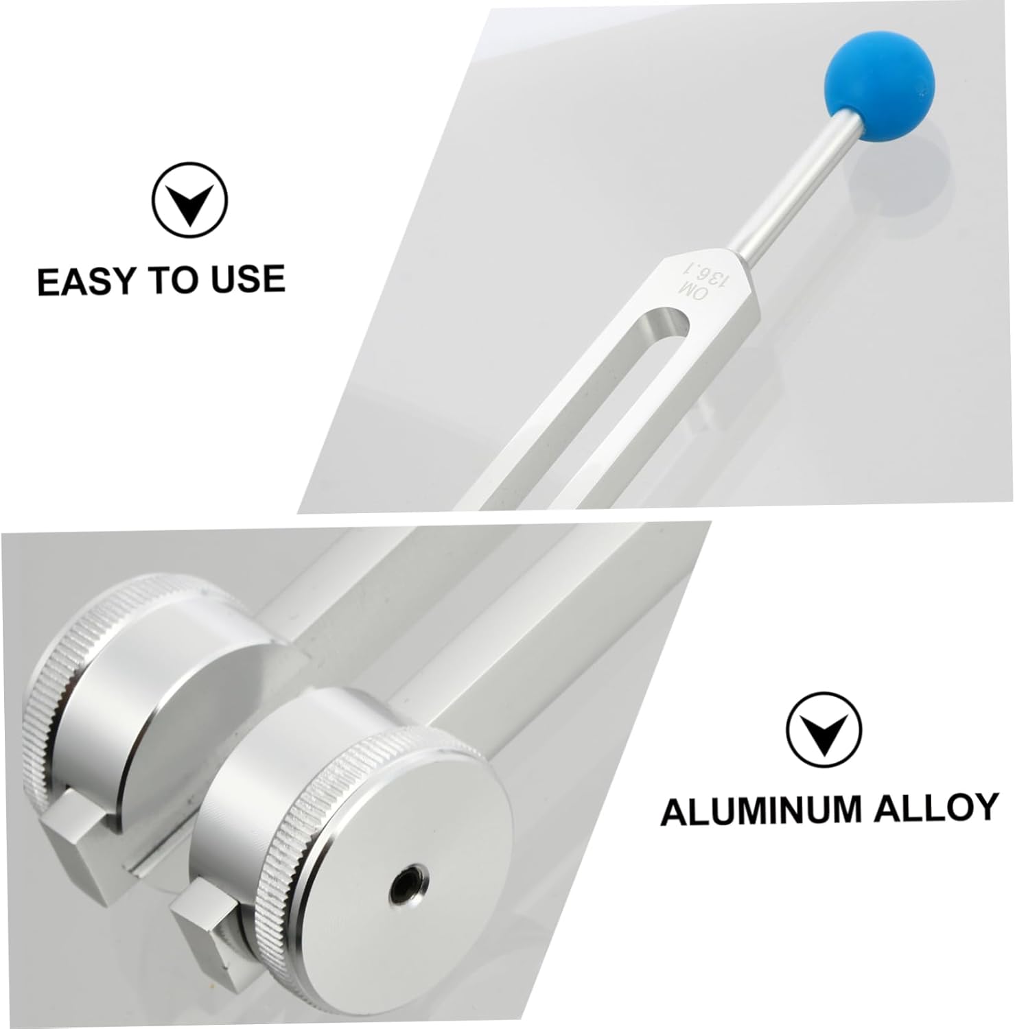 2pcs Tuning Fork Aluminum Alloy Healing Forks for Sound Therapy Meditation Chakra Balancing with Hammer Storage Bag for Yoga Sensory Healing