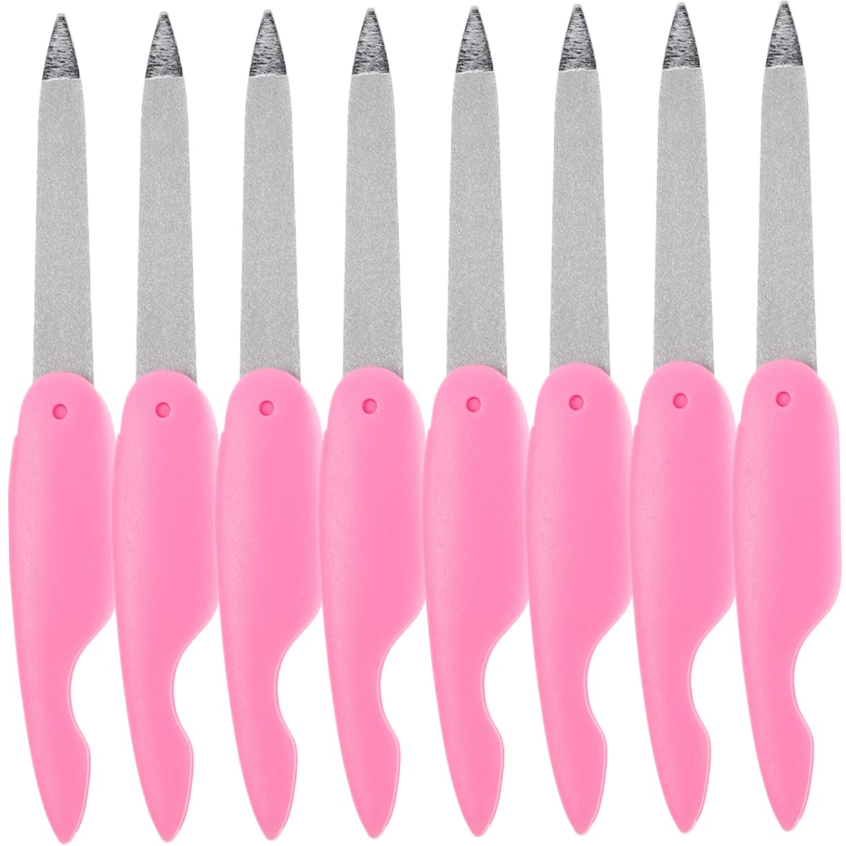 Limas de Uñas de Metal y Pulidores 8 Piezas Mini Tamaño Portátil Plegables para Manicura y Pedicura Profesional Uso Doméstico Rosa