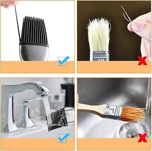 Backpinsel, hitzebeständiger Backpinsel aus Silikon, Silikon-Backpinsel mit hochwertigem Edelstahlgriff für Barbecue, Backen, Kochen in der Küche (30 cm)
