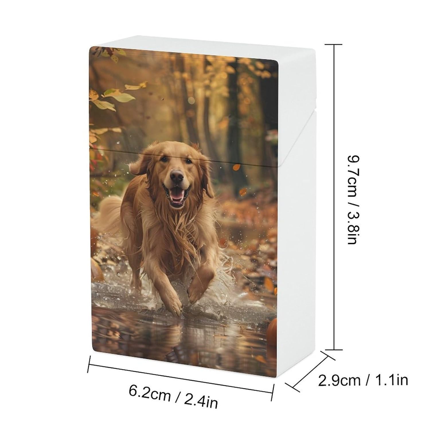 Pumpkin Thanksgiving Halloween Retriever Dog Cigarette Case Plastic Cigarettes Box Smoking Accessories for Men Women image 2