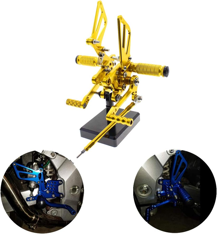 PROCNC Motorcycle Aluminum Rearsets Foot pegs Rear sets Footrest Fit for Suzuki GSXR1000 2000 2001 2002 2003 2004 GSXR750 1996-2005 SV650/SV650S SV1000/S 1998-2014 GSX600 2000-2005 (Gold)