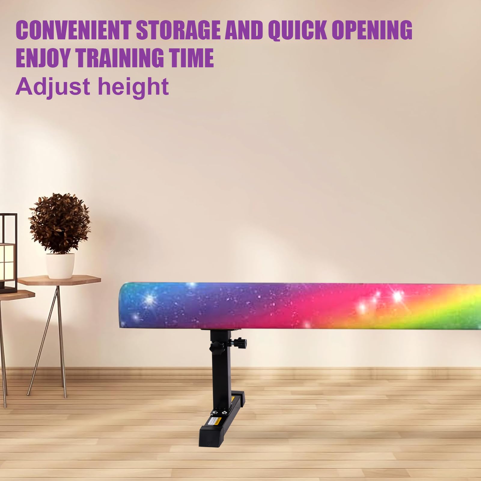 Ginnastica Beam, trave sospese per la casa, 180 cm, fascio di bilanciamento regolabile, 5 altezze regolabili e bassi livelli, stabile Floor Beam Gym Attrezzature per l'allenamento con gamba