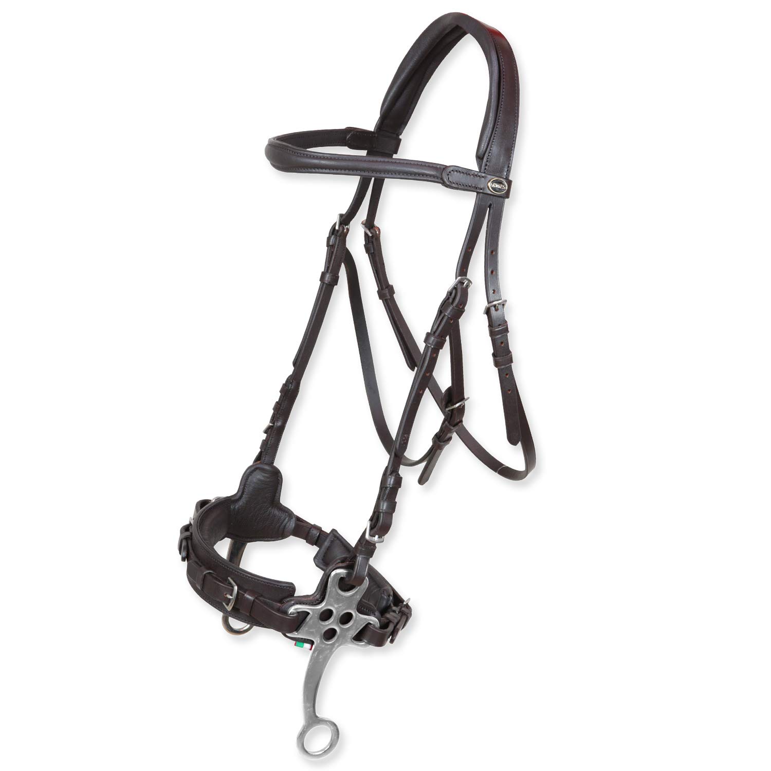 Horses, Brida con Hackamore Hawke, Cabezada de Montar de Calidad, Arnés Indispensable para Montar a Caballo