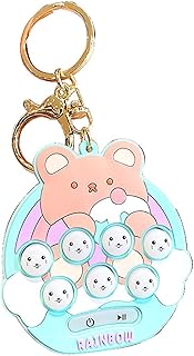 Altsuceser Mini Whack-A-Mole Game Keychain, Electronic Sensory Mini Hamster Memory Game Toy, Mini Hamster Memory Game Fidget Toy for Kids Adult Blue