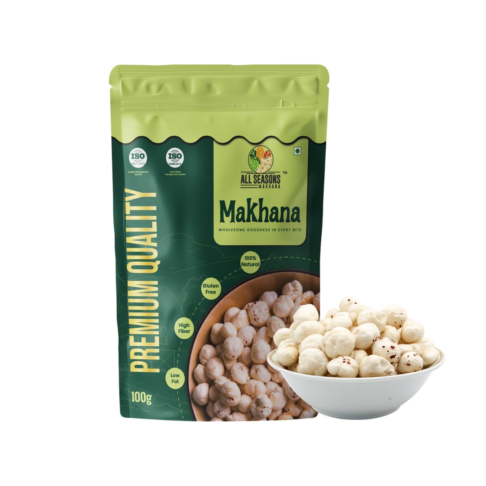 All SEASONS Makhana Premium Raw Fox Nuts 100g | Off White Lotus Seeds for Roasting & Healthy Snacking | Gluten Free High Fiber Low Fat Crunchy Snack Ingredient for Everyday Use | Pack of 1-image-31