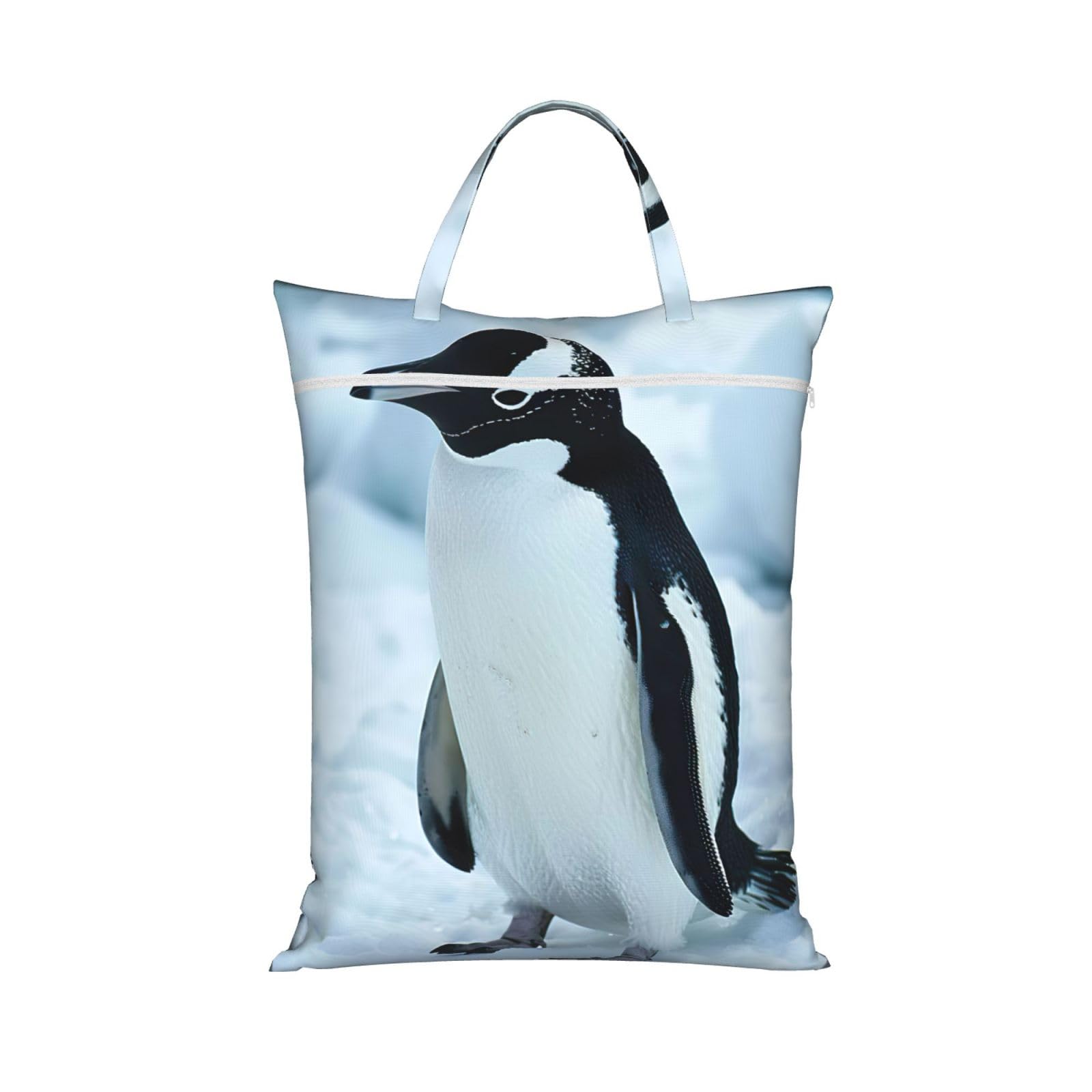 Pphgut 1 Pc Penguin Print Travel Laundry Bag Portable Dirt Clothes Bags Daily Hiking Camping Vacation