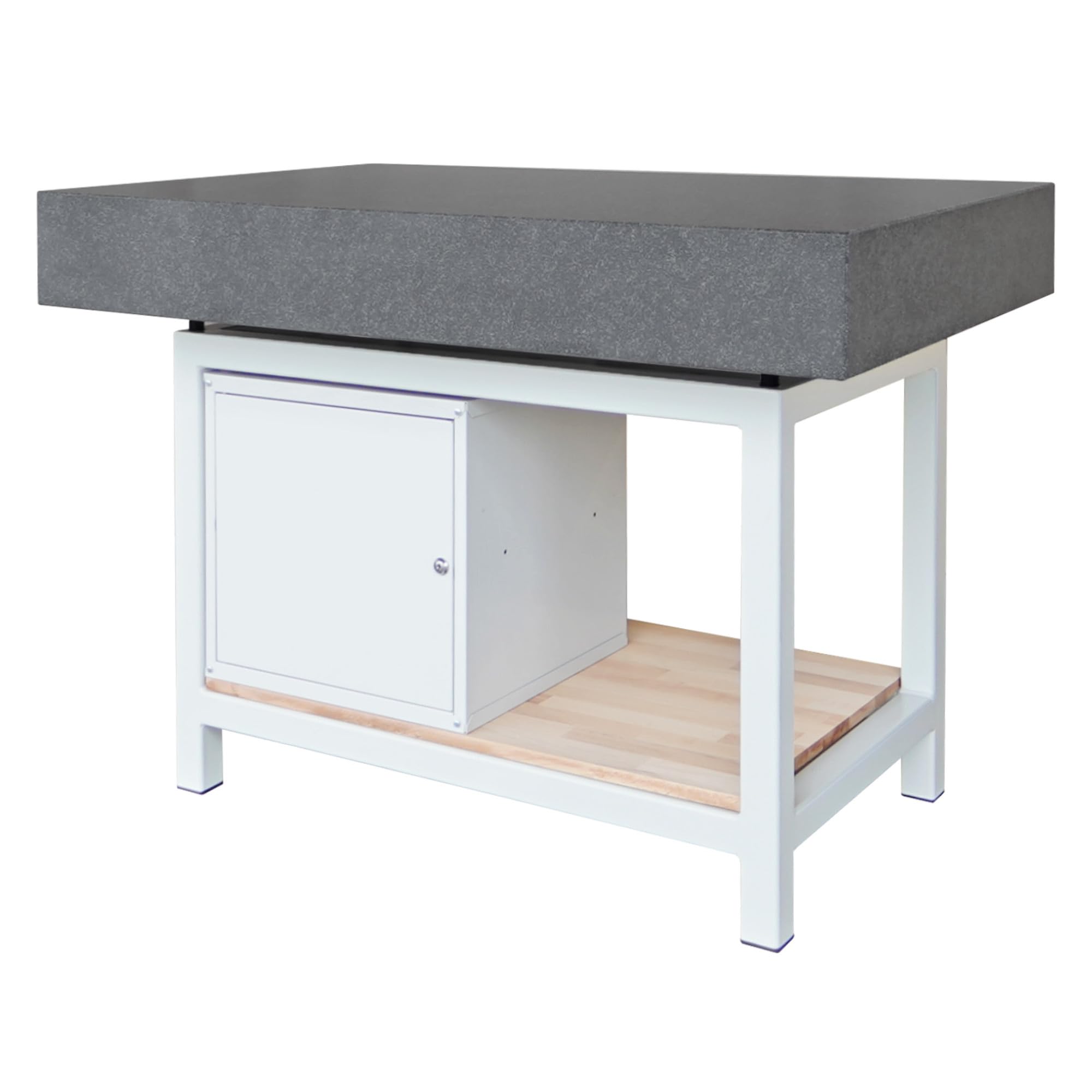 ASIMETO Granit-Messplatte mit Werkzeugschrank – 800 x 500 x 100 mm