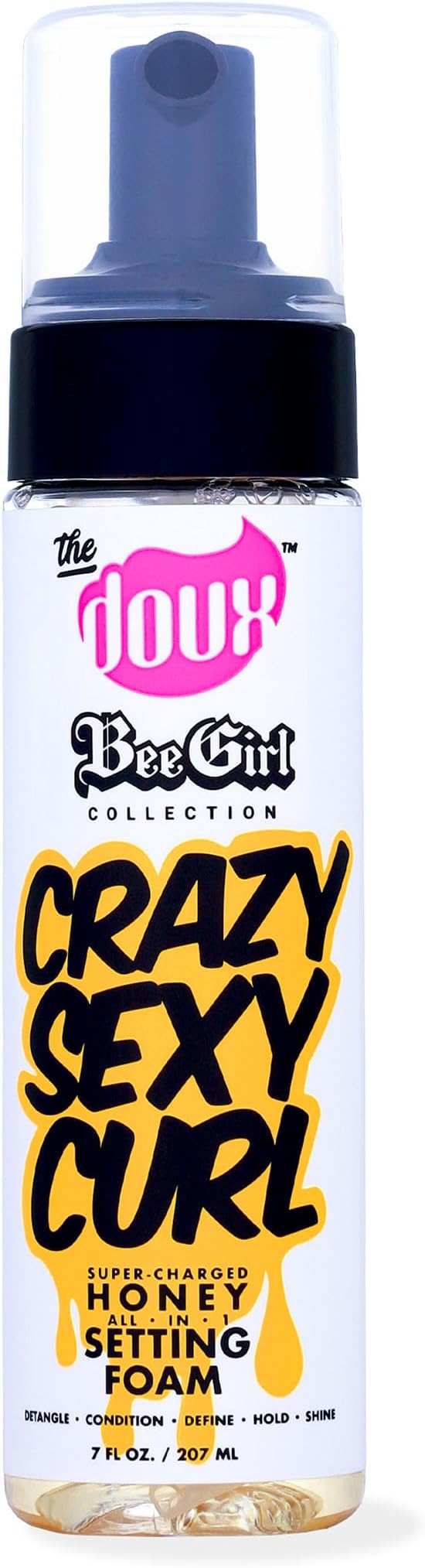 Curl Cream & Setting Mousse for Curly Hair CRAZYSEXYCURL Honey Foam for Heatless Curls Overnight, Frizz Control, Shine & Moisture – Curly Hair Styling Product with Aloe & Silk Amino Acids