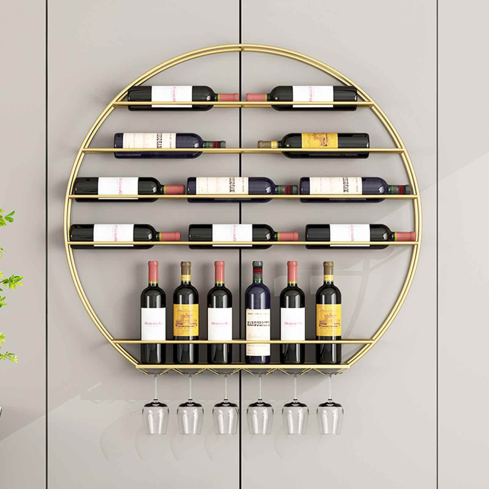 Casier à vin mural rond pour exposer ses bouteilles avec élégance et créer une ambiance chaleureuse